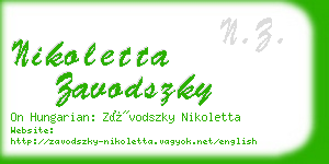 nikoletta zavodszky business card